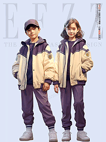 中小學生校服套裝運動拉鏈外套三件套定制手繪設計
