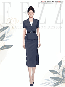 職業(yè)連衣裙高端洋氣主持服裝女夏銷(xiāo)售工裝定制設(shè)計(jì)圖