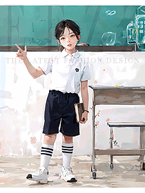 幼兒園園服夏季兒童運動服裝純棉男童夏裝
