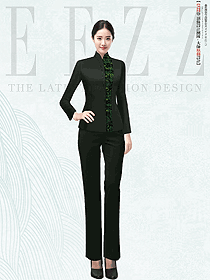 墨綠色迎賓接待咨客行李員門(mén)童女款制服手繪圖