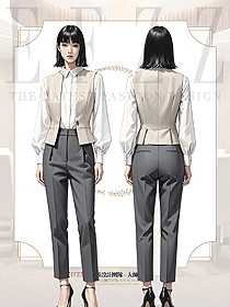 職業(yè)裝馬甲套裝秋冬空姐氣質(zhì)酒店西餐廳服務(wù)生制服