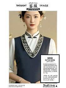 新中式的東方美學-酒店會所售樓案場前臺女客服制服資料片