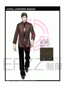 中餐服務員制服設計效果圖1126