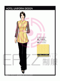 中餐服務(wù)員制服設(shè)計效果圖1130