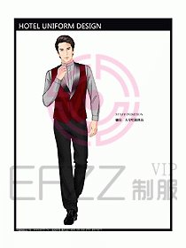 酒店中餐服務員制服設計圖1245