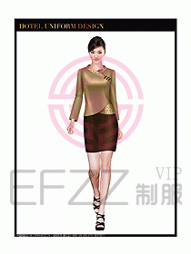 酒店中餐服務(wù)員制服設(shè)計(jì)圖1283