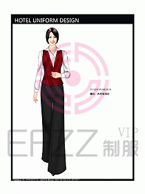 酒店西餐服務生制服設計圖776